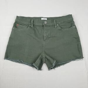 Hudson Jeans Gracie Midrise Cutoff Denim Shorts Olive Green Size 30